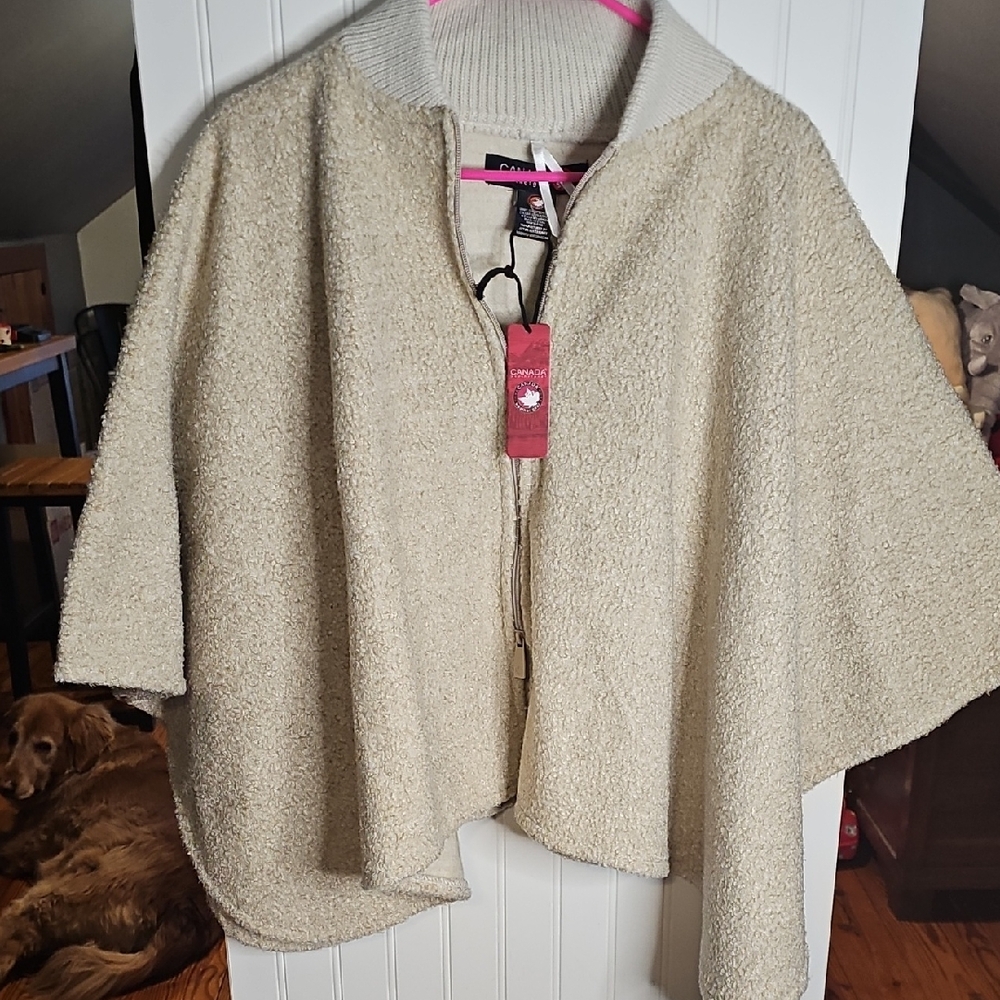 Elegant Cream Poncho Sweater